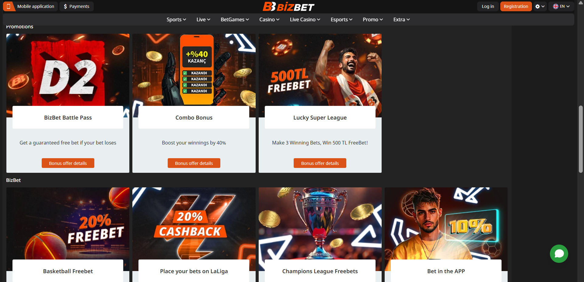 A few of the Bizbet promos